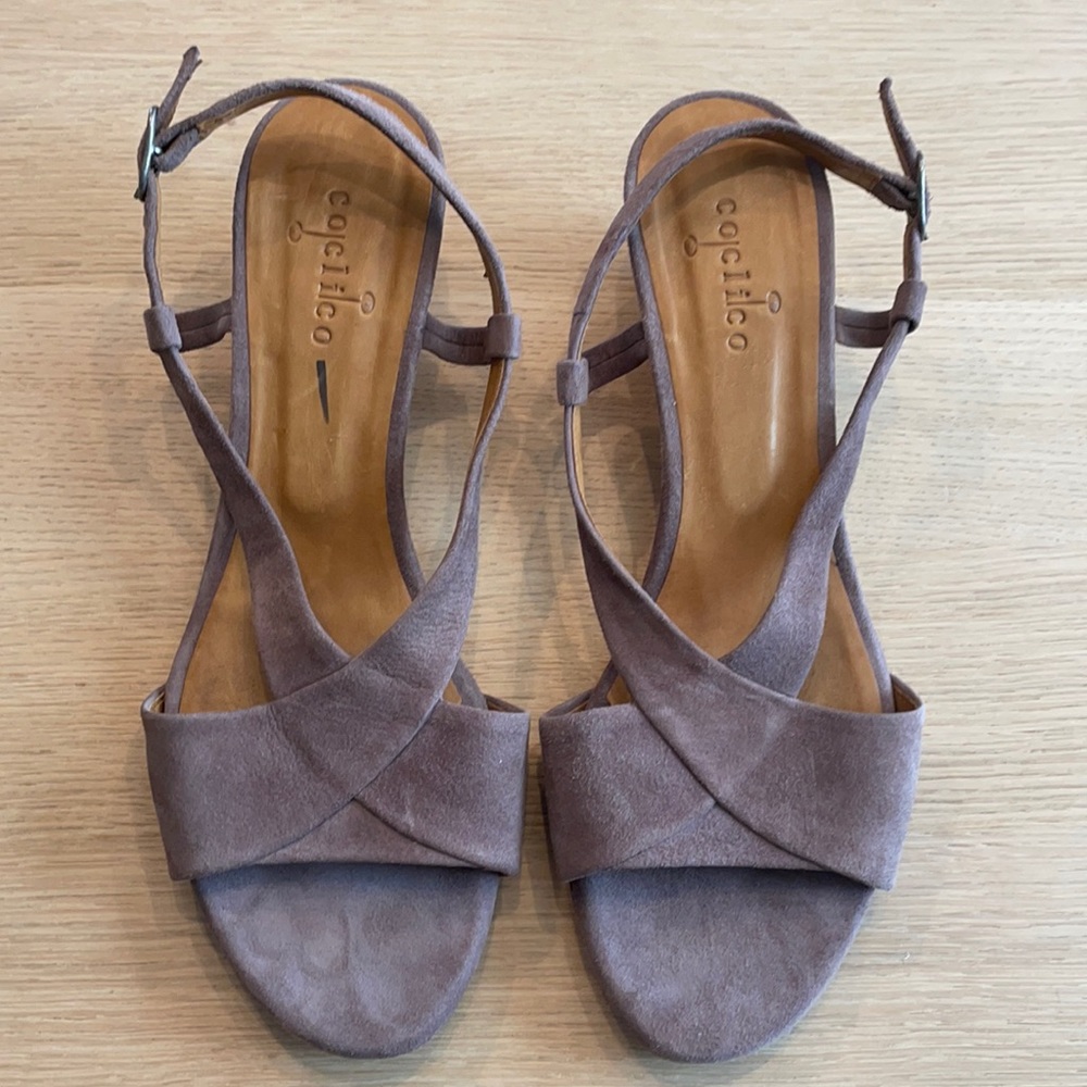 Coclico sz 40 lavender suede pumps 2 inch platform